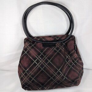 Dainer Plaid Genuine Leather Y2K Shoulder Purse Bag Academia School Red Black